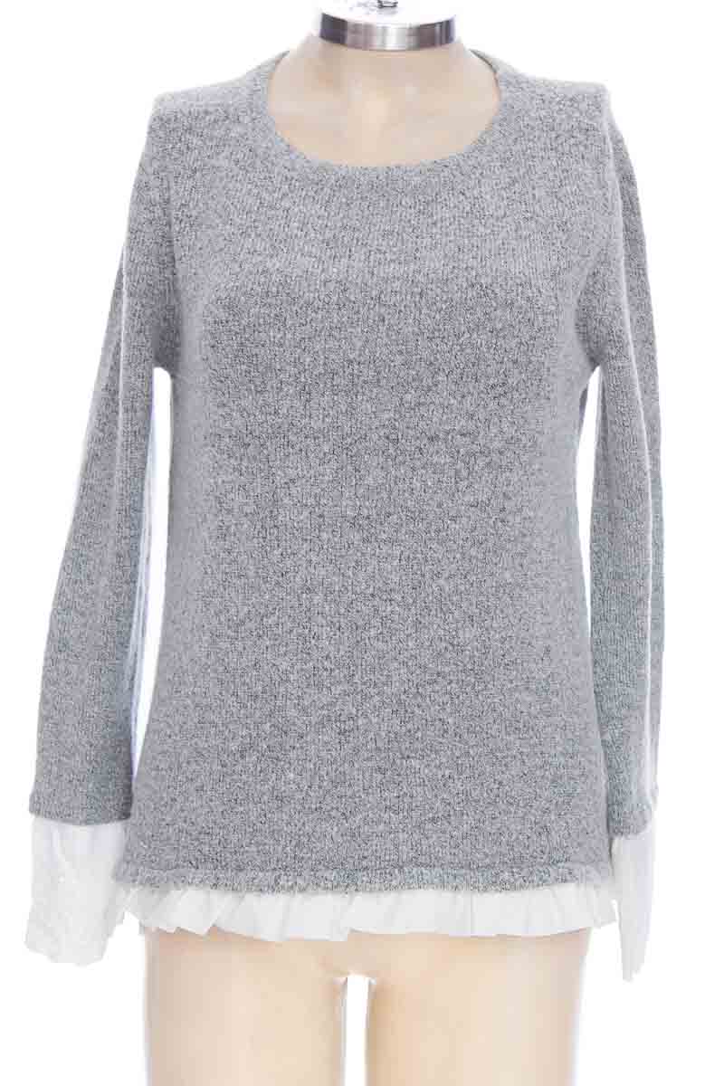 Pull Esprit Taille M Avec Chemisier Superposé – Gris, Manches Courtes, Style Lagenlook