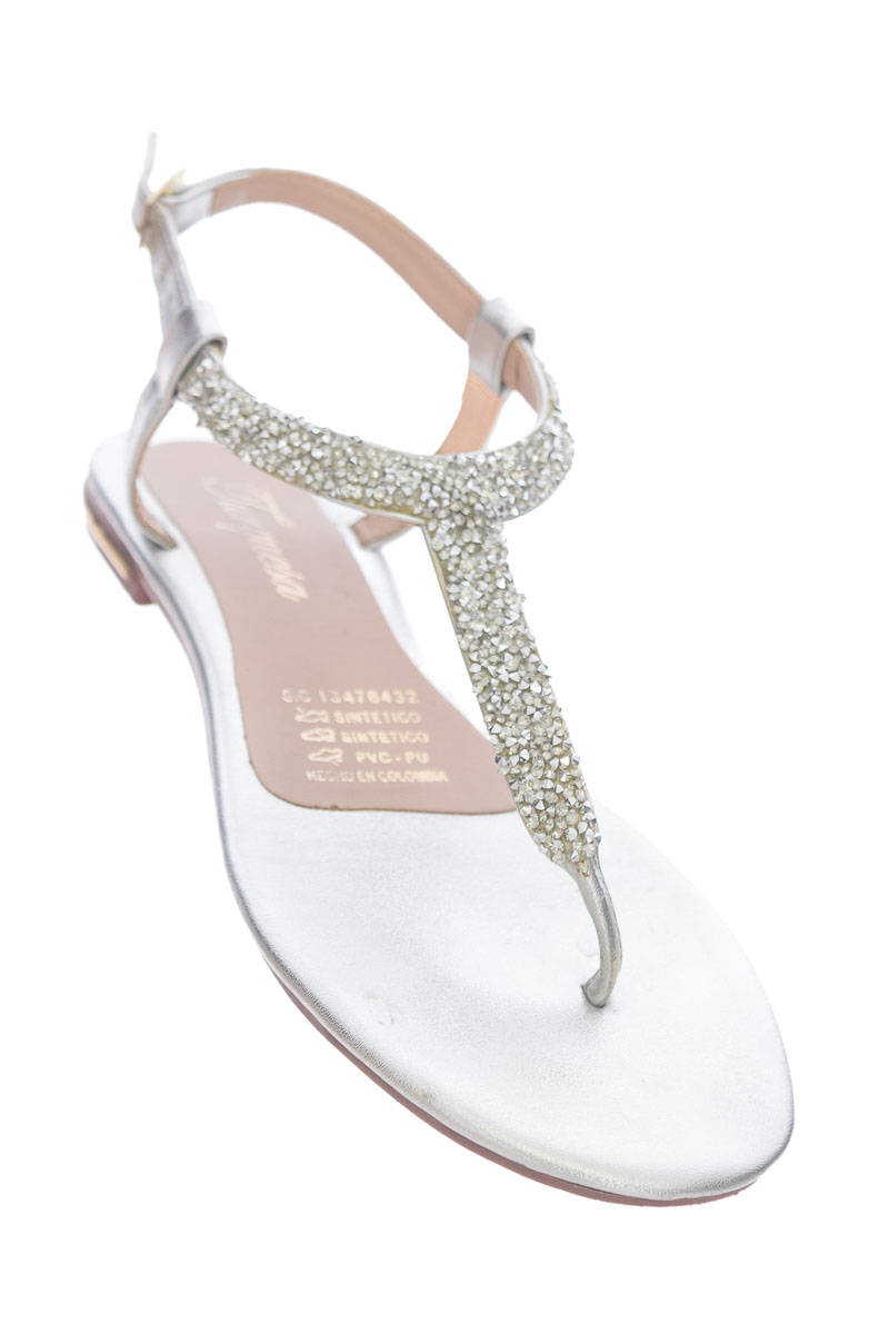 Zapatos color Plateado - Turquesa