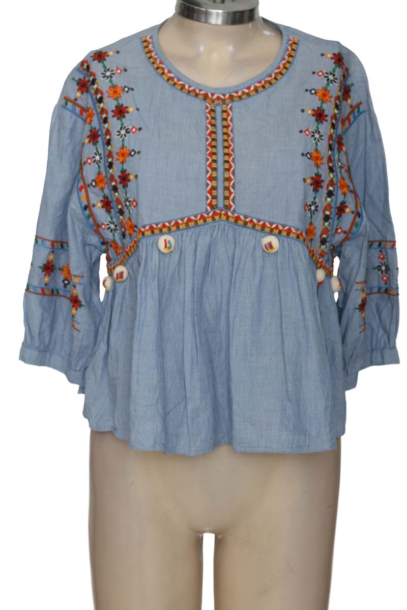 Blusa color Azul - Zara