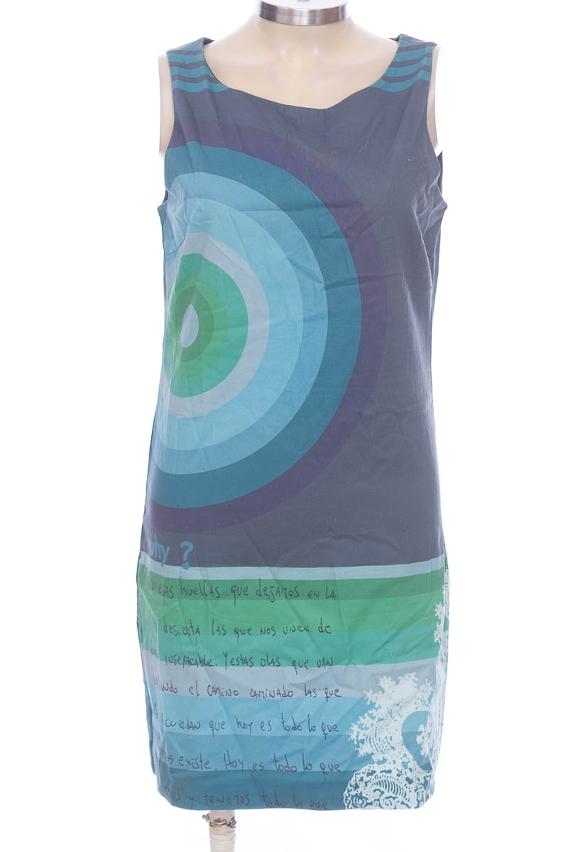 Haut 3/4 Manches Gris à Motif Desigual Taille 38 - Occasion En Très Bon état, Col Bateau, Matière Coton