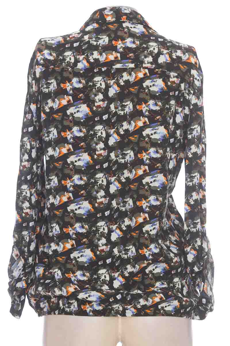 Naf Naf MIGUEL C1 Bluse – Langarm Mit U-Ausschnitt, Western-Style, 55% Baumwolle, 45% Polyester