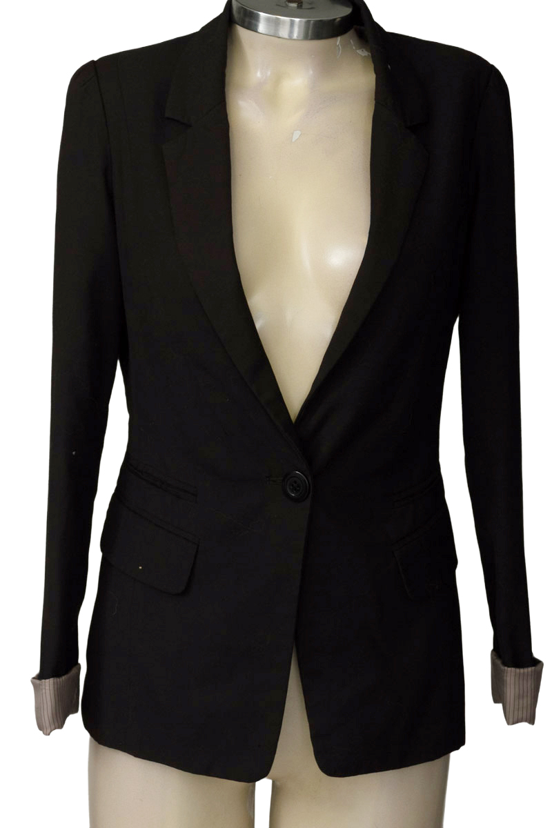 Chaqueta / Abrigo color Negro - Bershka