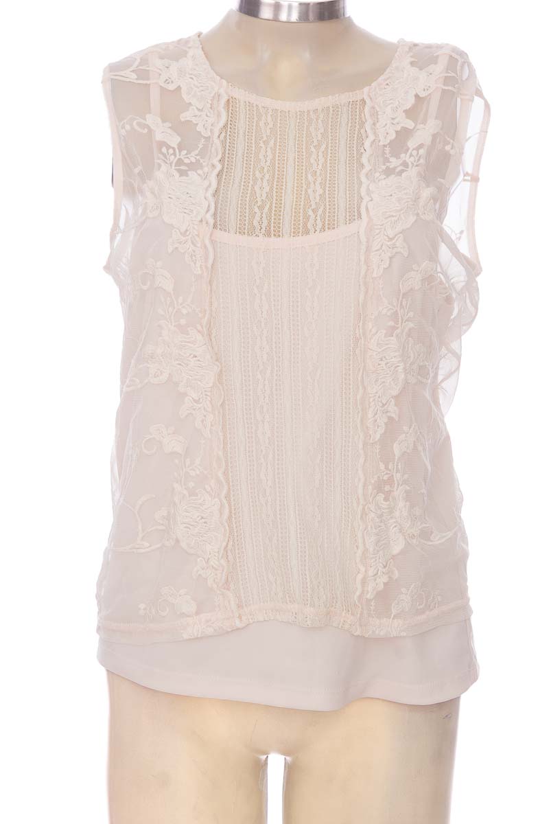 Top Court Crème Naf Naf Taille L - Coton/polyester - Occasion Très Bon état