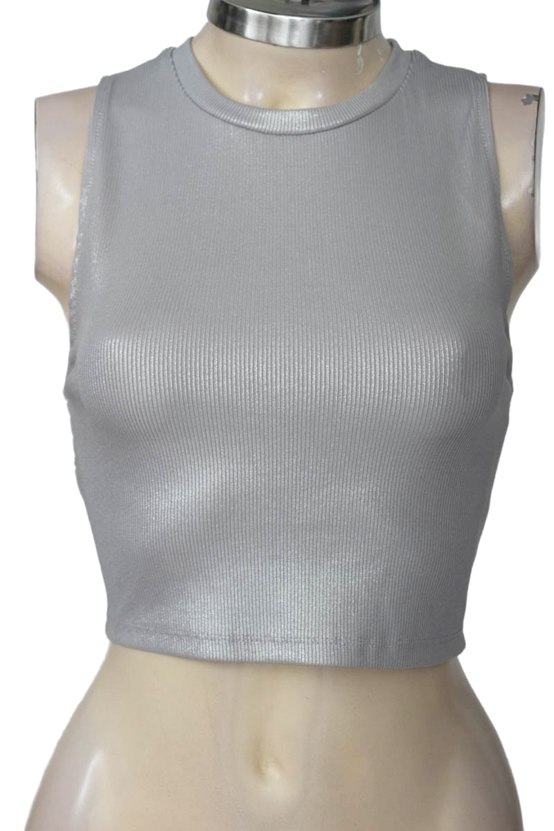 Top / Camiseta color Plateado - Bershka