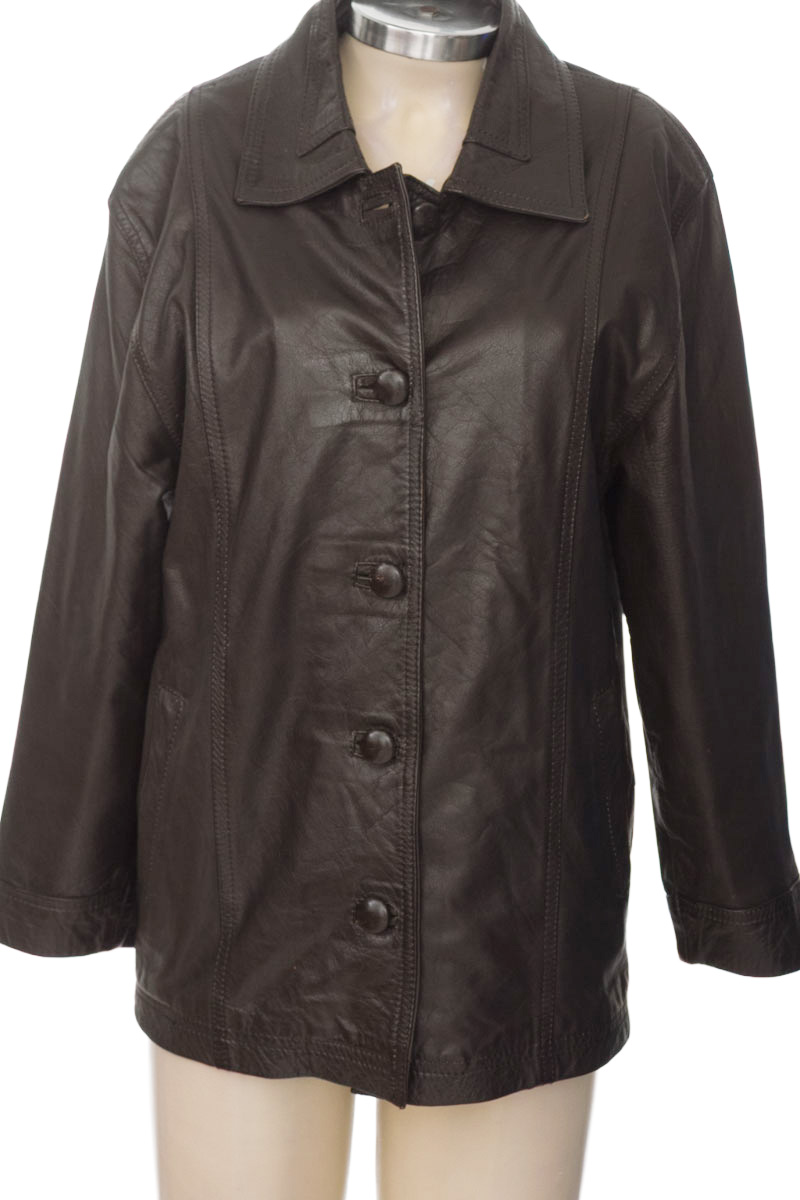 Chaqueta / Abrigo color Café - Cuero y Gamuza 