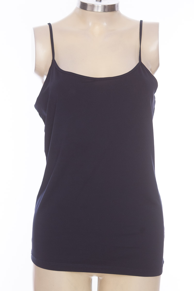 Daiki Top de cuello redondo en terciopelo azul oscuro